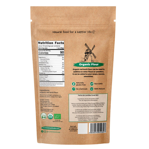 Farine de Lentilles Corail Bio | Vegan | Superfood ILOVEMEattitude