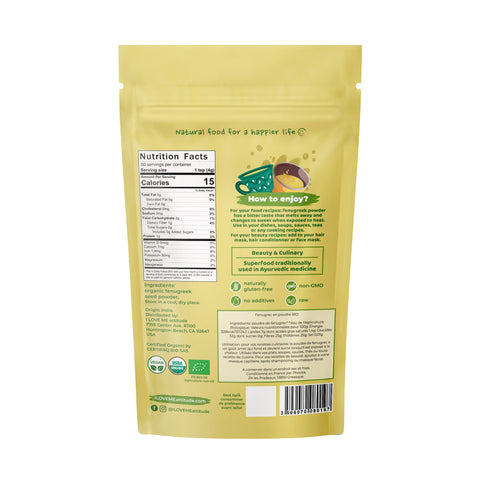 Fenugrec en poudre Bio | Superfood à base de plantes | ILOVEMEattitude