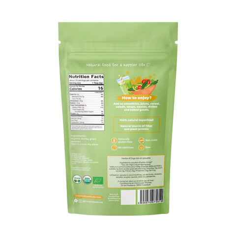 Herbe d'Orge en poudre Bio | Superfood à base de plantes | I LOVE ME