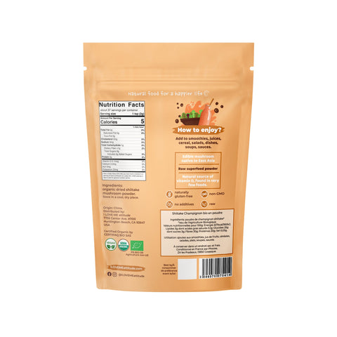 Shiitake Champignon en poudre Bio | A base de plantes | I LOVE ME