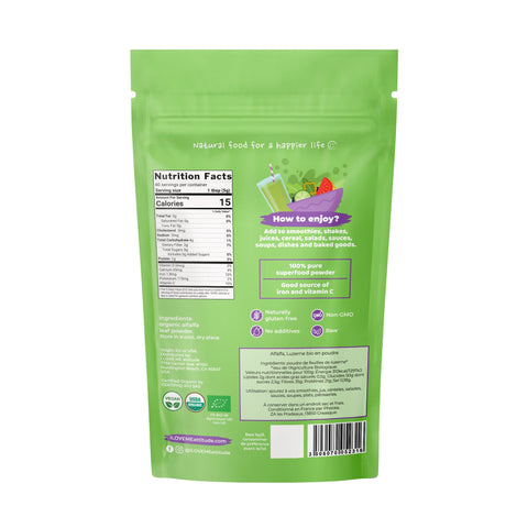 Alfalfa en poudre Bio | Superfood à base de plantes | ILOVEMEattitude
