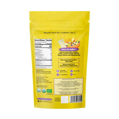 Banane en poudre Bio | Superfood à base de plantes | ILOVEMEattitude