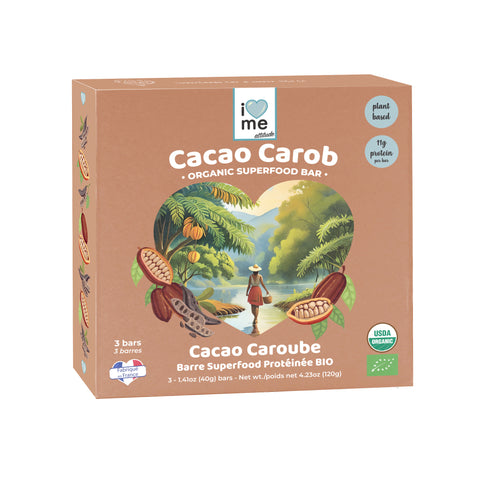 Barre Cacao Caroube protéinée Bio | Superfood Vegan | ILOVEMEattitude