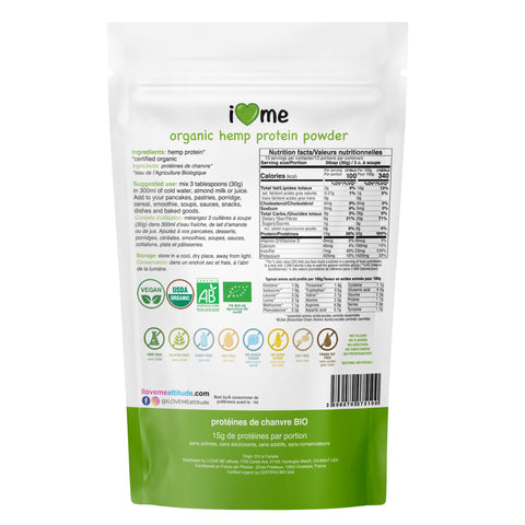 Protéines de Chanvre Bio Vegan | À base de plantes | ILOVEMEattitude