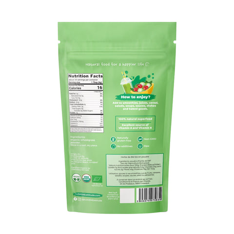 Herbe de Blé en poudre Bio | Superfood à base de plantes | I LOVE ME