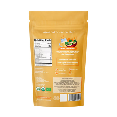 Maca en poudre Bio | Superfood à base de plantes | ILOVEMEattitude