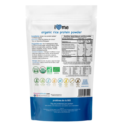 Protéines de Riz Bio Vegan | À base de plantes | ILOVEMEattitude